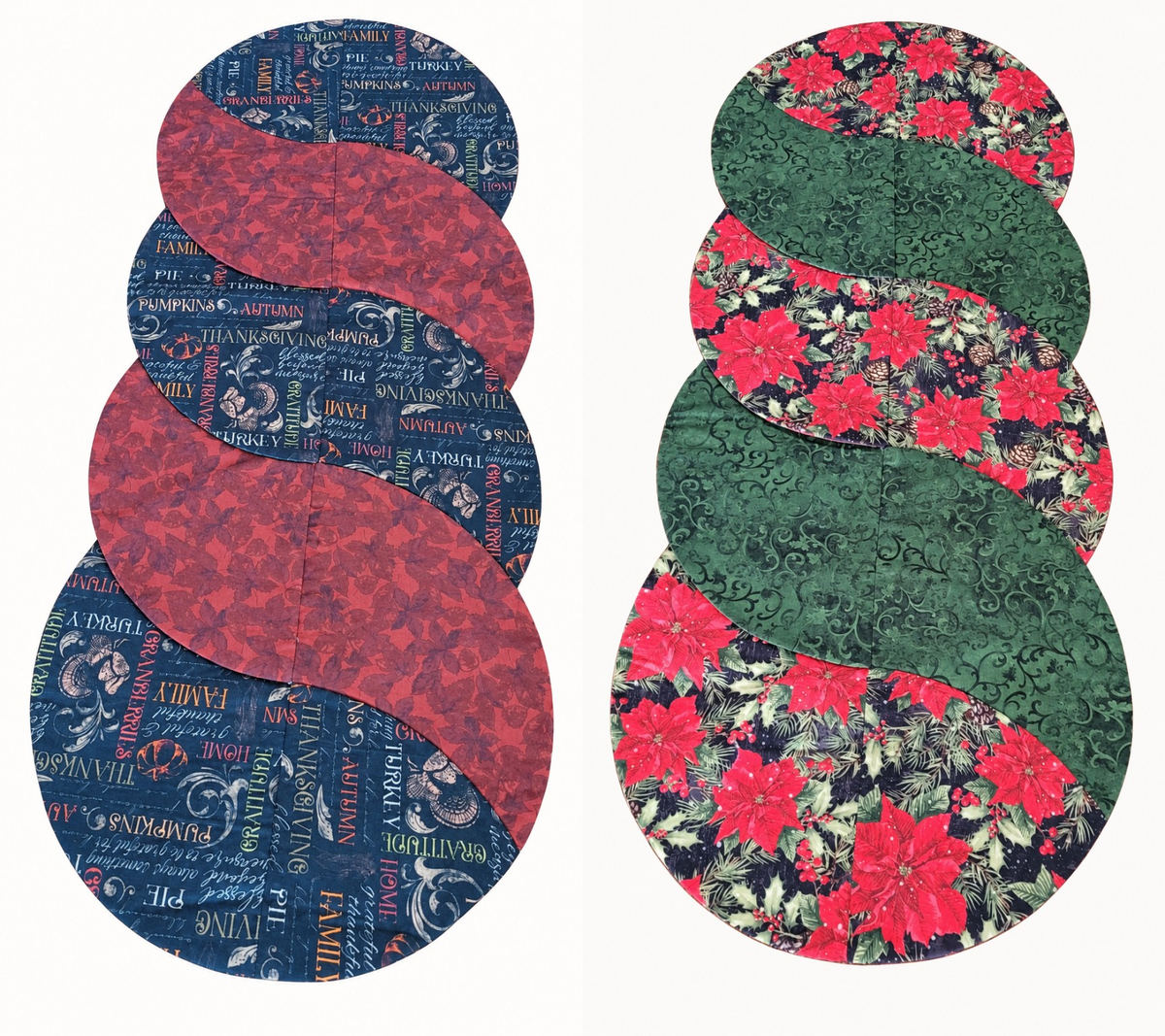 Thanksgiving/ Poinsettia Christmas–Reversible Twist Table Runner