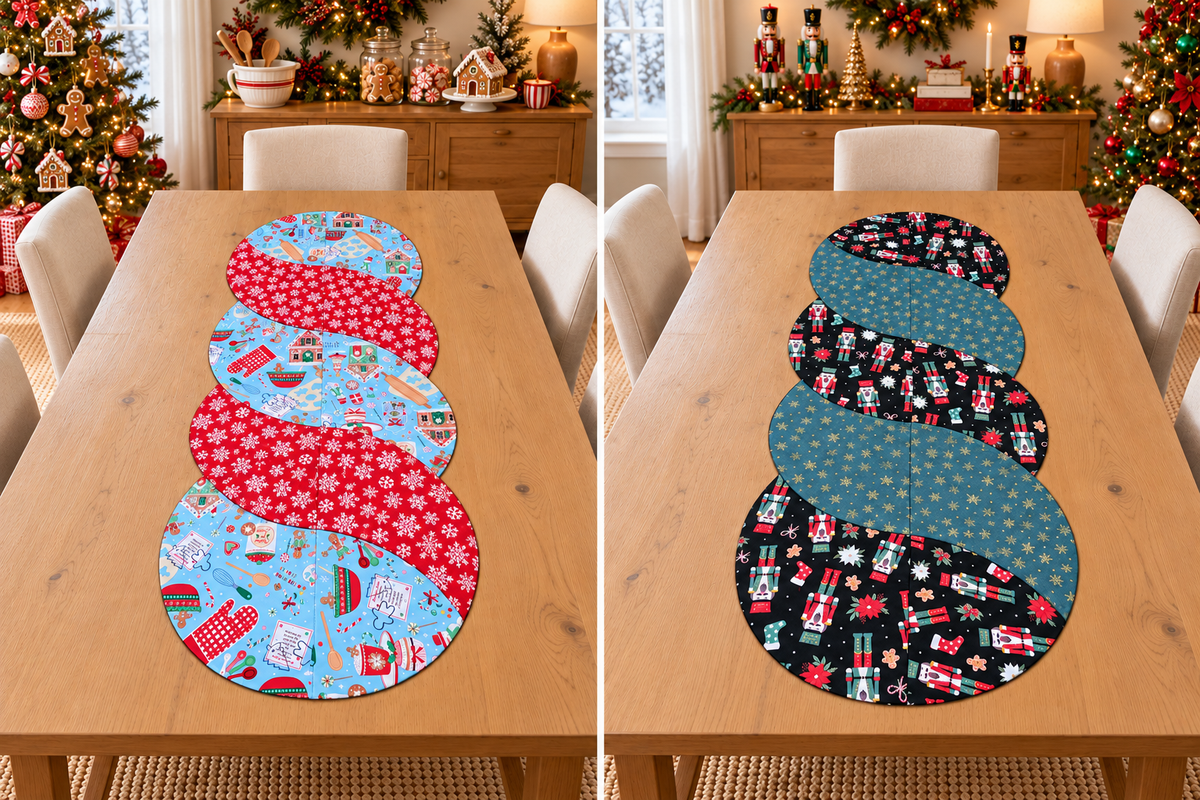 Christmas Baking/ Nutcracker –Reversible Twist Table Runner