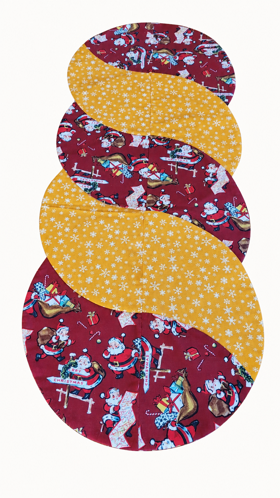 Autumn Leaves / Vintage Santa–Reversible Twist Table Runner