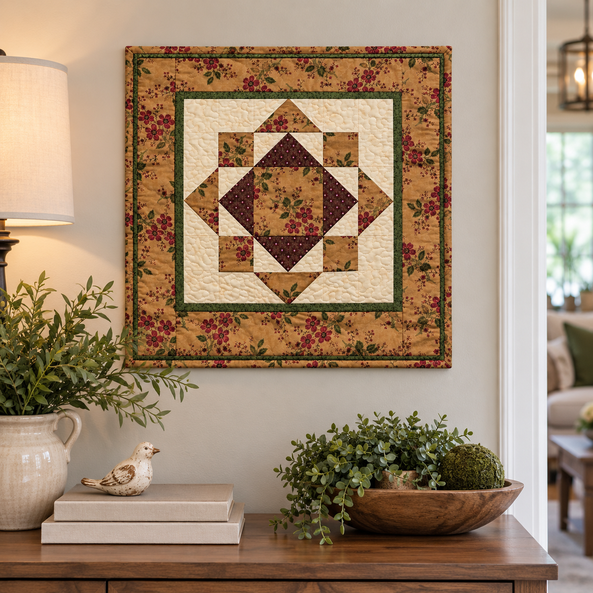 Compass of Faith — Quilted Wall Hanging & Table Mat