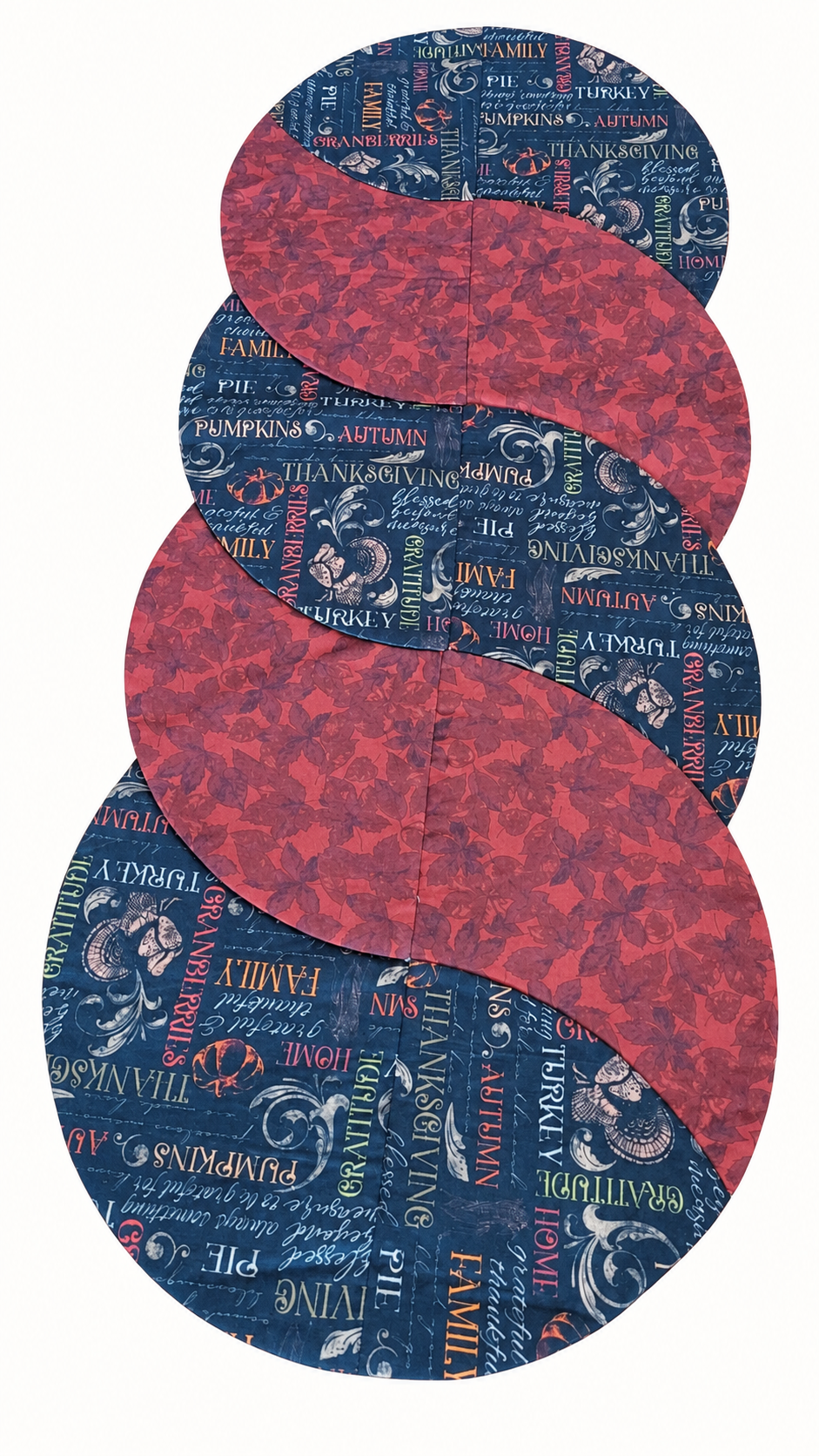 Thanksgiving/ Poinsettia Christmas–Reversible Twist Table Runner