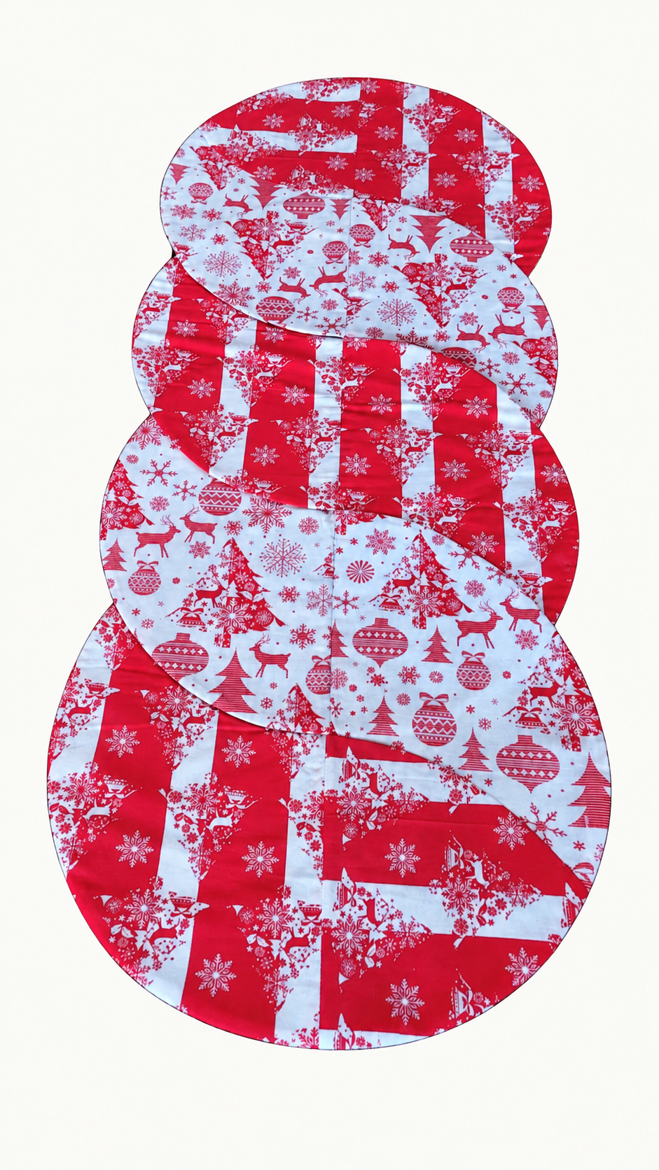 Fall Harvest/ Red and White Christmas–Reversible Twist Table Runner