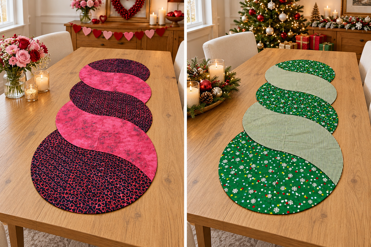 Christmas/ Valentine's –Reversible Twist Table Runner