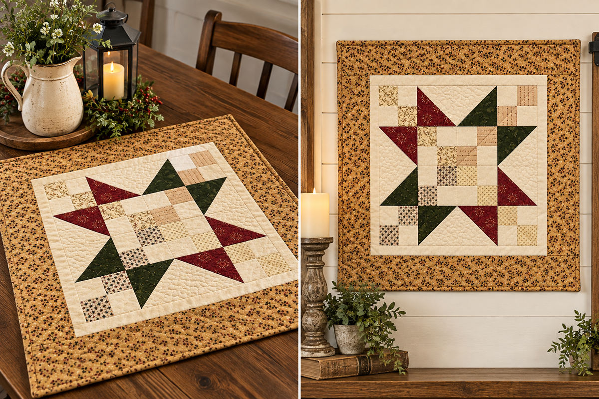Bethlehem Star — Quilted Wall Hanging & Table Mat