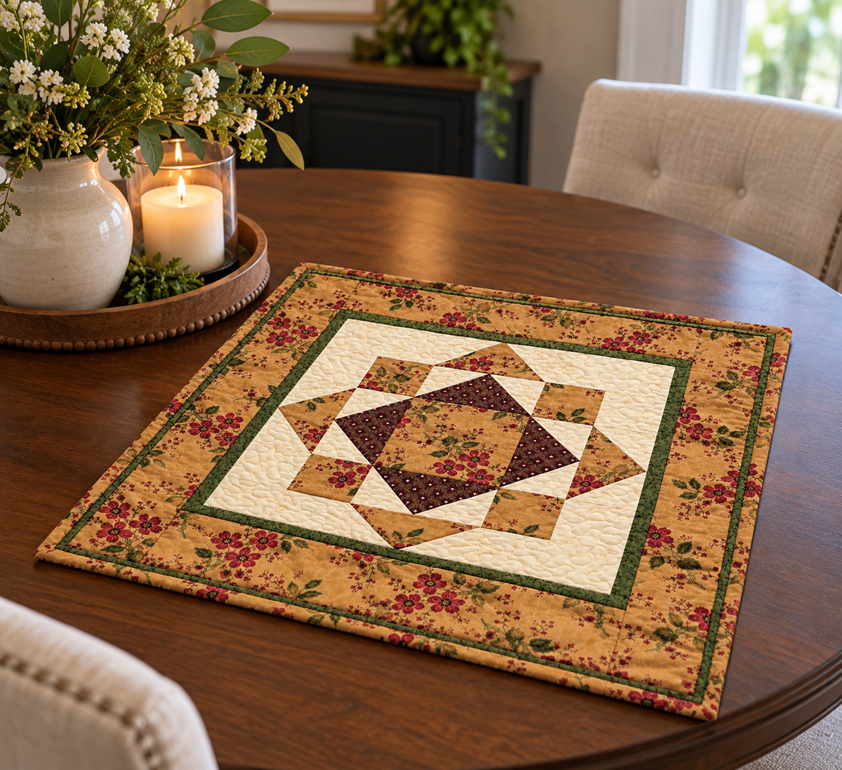 Compass of Faith — Quilted Wall Hanging & Table Mat