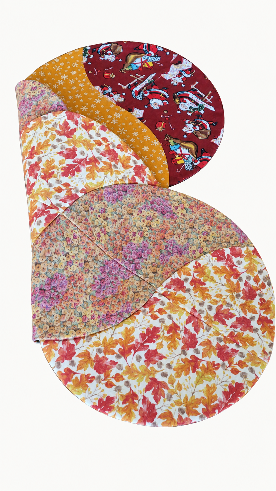 Autumn Leaves / Vintage Santa–Reversible Twist Table Runner